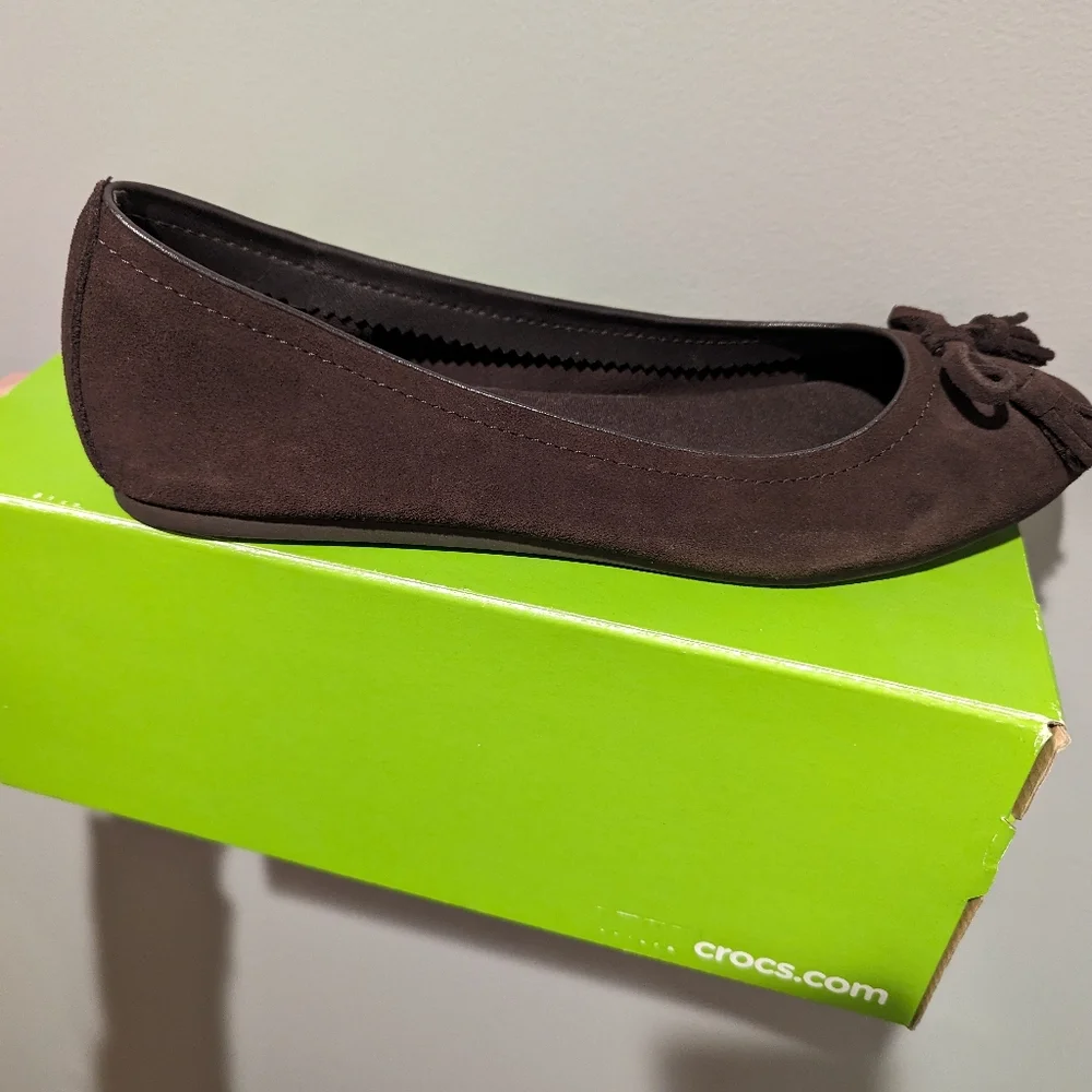 Crocs Lina Embellished Suede Flat - Picture 1 of 3